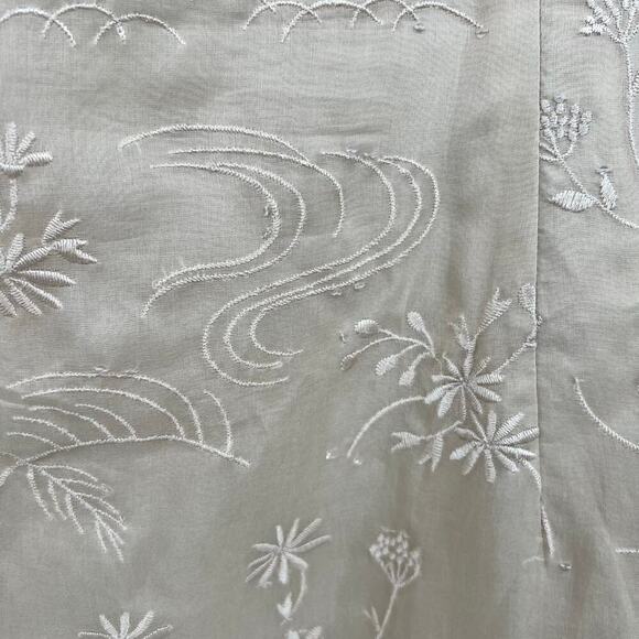 Talbots silk embroidered beaded cream tan slip floral classic dress plus size 20 - Picture 3 of 8